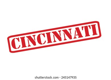 CINCINNATI Red Rubber Stamp Vector over a white background.