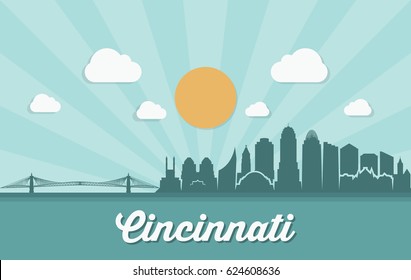 Cincinnati skyline - Ohio - vector illustration