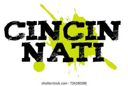 CINCINNATI sticker. Authentic design graphic stamp. Original series