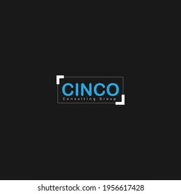 Cinco Consulting group. Premium text logo design vector template