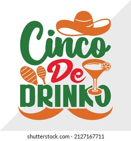 Cinco De Drinko holiday printable vector illustration