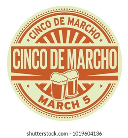 Cinco de Marcho, March 05, rubber stamp, vector Illustration
