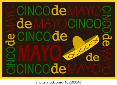 Cinco de Mayo (5th of May) Mexican celebration graphic design with sombrero