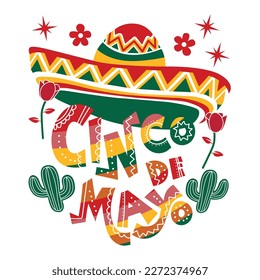 Cinco De Mayo amazing typography t shirt design for print 100% editable vector file with layer