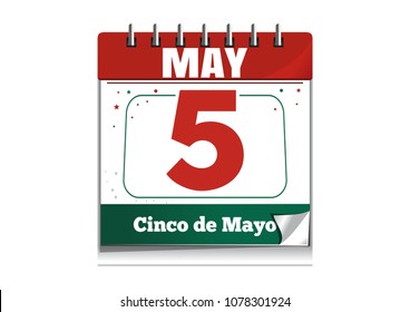 Cinco de Mayo. Annual celebration held on May 5. Holiday date in calendar. Federal holiday in Mexico Cinco de Mayo. Vector illustration