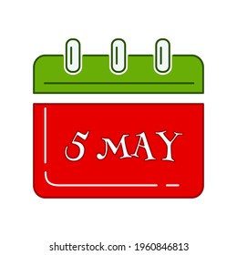 Cinco de Mayo. Annual celebration held on May 5. Holiday date in calendar. Federal holiday in Mexico Cinco de Mayo. Vector illustration