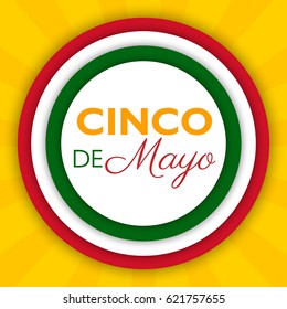 Cinco De Mayo background for a celebration held on May 5. Mexican holiday template in colors of national flag. Vector illustration for advertising, poster, invitation, party, greeting card, fiesta.