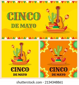 cinco de mayo background design set