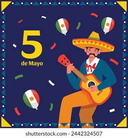 Cinco de mayo background. Happy Cinco de mayo Fiesta. Cinco de mayo celebration. May 5. Cartoon Vector illustration design for Poster, Banner, Flyer, Card, Post, Cover, Greeting. Mexican holiday.