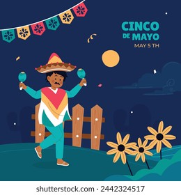 Cinco de mayo background. Happy Cinco de mayo Fiesta. Cinco de mayo celebration. May 5. Cartoon Vector illustration design for Poster, Banner, Flyer, Card, Post, Cover, Greeting. Mexican holiday.