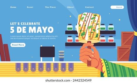 Cinco de mayo background. Happy Cinco de mayo Fiesta. Cinco de mayo celebration. May 5. Cartoon Vector illustration design for Poster, Banner, Flyer, Card, Post, Cover, Greeting. Mexican holiday.