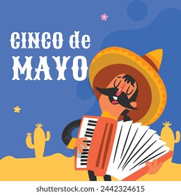 Cinco de mayo background. Happy Cinco de mayo Fiesta. Cinco de mayo celebration. May 5. Cartoon Vector illustration design for Poster, Banner, Flyer, Card, Post, Cover, Greeting. Mexican holiday.