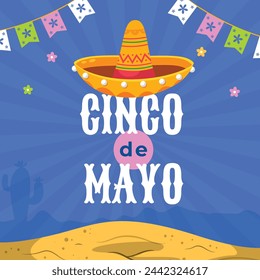 Cinco de mayo background. Happy Cinco de mayo Fiesta. Cinco de mayo celebration. May 5. Cartoon Vector illustration design for Poster, Banner, Flyer, Card, Post, Cover, Greeting. Mexican holiday.