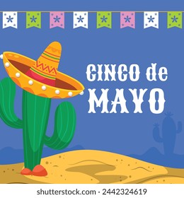 Cinco de mayo background. Happy Cinco de mayo Fiesta. Cinco de mayo celebration. May 5. Cartoon Vector illustration design for Poster, Banner, Flyer, Card, Post, Cover, Greeting. Mexican holiday.