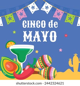 Cinco de mayo background. Happy Cinco de mayo Fiesta. Cinco de mayo celebration. May 5. Cartoon Vector illustration design for Poster, Banner, Flyer, Card, Post, Cover, Greeting. Mexican holiday.