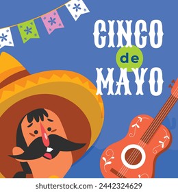 Cinco de mayo background. Happy Cinco de mayo Fiesta. Cinco de mayo celebration. May 5. Cartoon Vector illustration design for Poster, Banner, Flyer, Card, Post, Cover, Greeting. Mexican holiday.