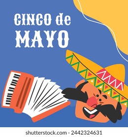 Cinco de mayo background. Happy Cinco de mayo Fiesta. Cinco de mayo celebration. May 5. Cartoon Vector illustration design for Poster, Banner, Flyer, Card, Post, Cover, Greeting. Mexican holiday.