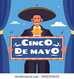 Cinco de mayo background. Happy Cinco de mayo Fiesta. Cinco de mayo celebration. May 5. Cartoon Vector illustration design for Poster, Banner, Flyer, Card, Post, Cover, Greeting. Mexican holiday.