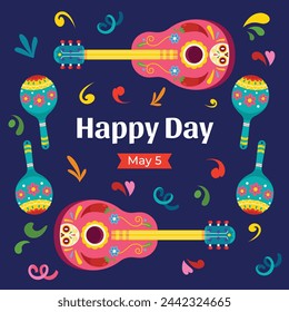 Cinco de mayo background. Happy Cinco de mayo Fiesta. Cinco de mayo celebration. May 5. Cartoon Vector illustration design for Poster, Banner, Flyer, Card, Post, Cover, Greeting. Mexican holiday.