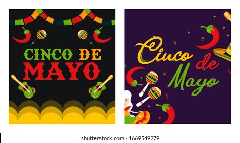 Cinco de mayo background illustration vector. Mexican event background illustration vector