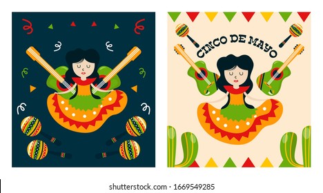 Cinco de mayo background illustration vector. Mexican event background illustration vector