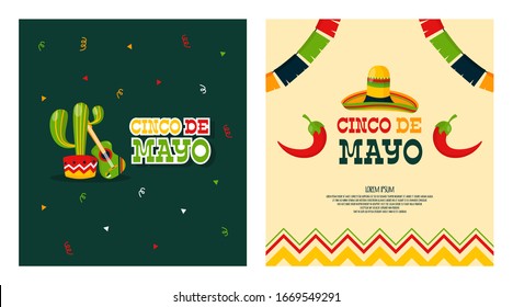 Cinco de mayo background illustration vector. Mexican event background illustration vector