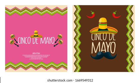 Cinco de mayo background illustration vector. Mexican event background illustration vector