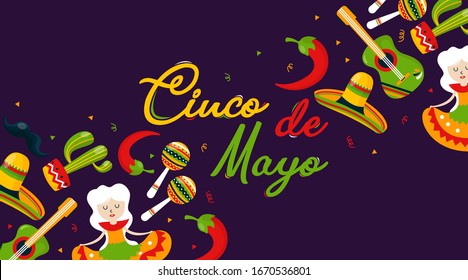 Cinco de mayo background illustration vector