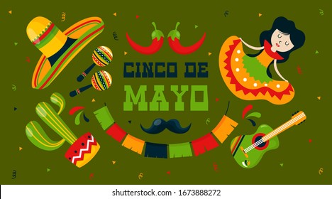 Cinco de mayo background illustration vector