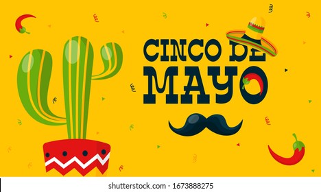 Cinco de mayo background illustration vector