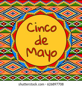 Cinco de Mayo background with mexican ornament