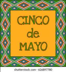 Cinco de Mayo background with mexican ornament