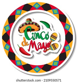Cinco de Mayo badge sticker illustration