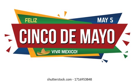 Cinco de mayo banner design on white background, vector illustration