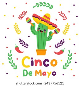 Cinco de Mayo Banner. federal holiday in Mexico. Flat vector illustration