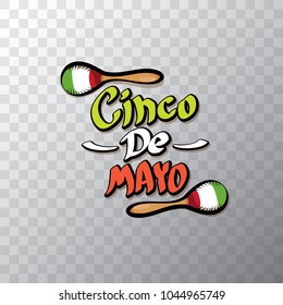 Cinco de Mayo banner with hand drawn calligraphy lettering. Mexican fiests holiday vector background. Cinco de Mayo calligraphic greeting card or icon