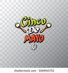 Cinco de Mayo banner with hand drawn calligraphy lettering. Mexican fiests holiday vector background. Cinco de Mayo calligraphic greeting card or icon