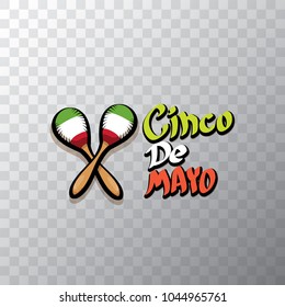 Cinco de Mayo banner with hand drawn calligraphy lettering. Mexican fiests holiday vector background. Cinco de Mayo calligraphic greeting card or icon