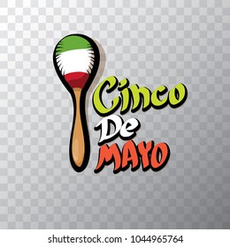 Cinco de Mayo banner with hand drawn calligraphy lettering. Mexican fiests holiday vector background. Cinco de Mayo calligraphic greeting card or icon