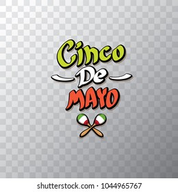 Cinco de Mayo banner with hand drawn calligraphy lettering. Mexican fiests holiday vector background. Cinco de Mayo calligraphic greeting card or icon