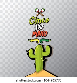 Cinco de Mayo banner with hand drawn calligraphy lettering. Mexican fiests holiday vector background. Cinco de Mayo calligraphic greeting card or icon