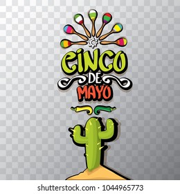 Cinco de Mayo banner with hand drawn calligraphy lettering. Mexican fiests holiday vector background. Cinco de Mayo calligraphic greeting card or icon