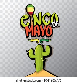 Cinco de Mayo banner with hand drawn calligraphy lettering. Mexican fiests holiday vector background. Cinco de Mayo calligraphic greeting card or icon