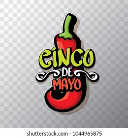 Cinco de Mayo banner with hand drawn calligraphy lettering. Mexican fiests holiday vector background. Cinco de Mayo calligraphic greeting card or icon