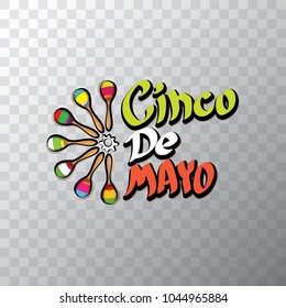 Cinco de Mayo banner with hand drawn calligraphy lettering. Mexican fiests holiday vector background. Cinco de Mayo calligraphic greeting card or icon