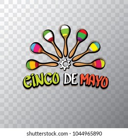 Cinco de Mayo banner with hand drawn calligraphy lettering. Mexican fiests holiday vector background. Cinco de Mayo calligraphic greeting card or icon