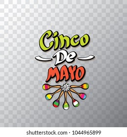 Cinco de Mayo banner with hand drawn calligraphy lettering. Mexican fiests holiday vector background. Cinco de Mayo calligraphic greeting card or icon