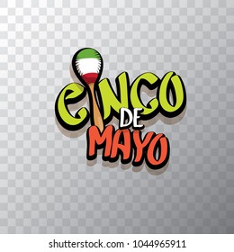 Cinco de Mayo banner with hand drawn calligraphy lettering. Mexican fiests holiday vector background. Cinco de Mayo calligraphic greeting card or icon