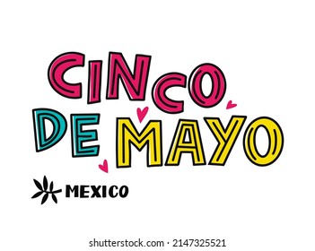 Cinco de mayo banner with lettering. May 5, federal holiday in Mexico. Poster. Cartoon style. Vector banner