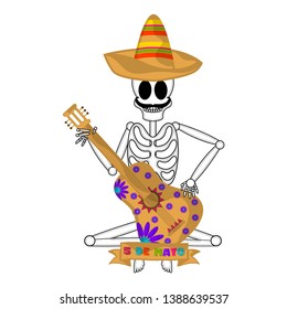 Cinco De Mayo Banner Mexican Skeleton Stock Vector (Royalty Free ...